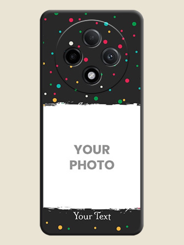 Custom Multicolor Dotted Pattern with Text On Space Black Custom Soft Matte Mobile Back Cover - Oppo F27 Pro Plus 5G - alternate view