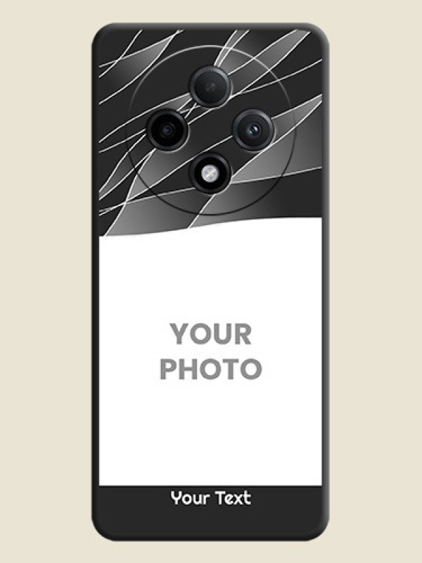 Custom Mixed Wave Lines on Photo On Space Black Custom Soft Matte Mobile Back Cover - Oppo F27 Pro Plus 5G - alternate view
