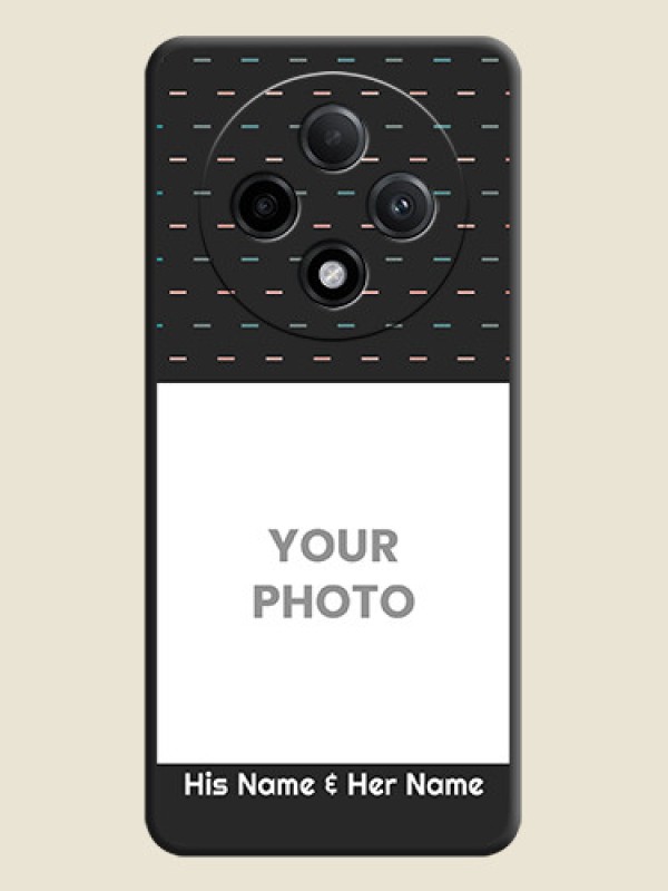 Custom Line Pattern Design with Text On Space Black Custom Soft Matte Mobile Back Cover - Oppo F27 Pro Plus 5G - alternate view