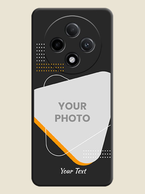 Custom Yellow Triangle on Photo On Space Black Custom Soft Matte Mobile Back Cover - Oppo F27 Pro Plus 5G - alternate view