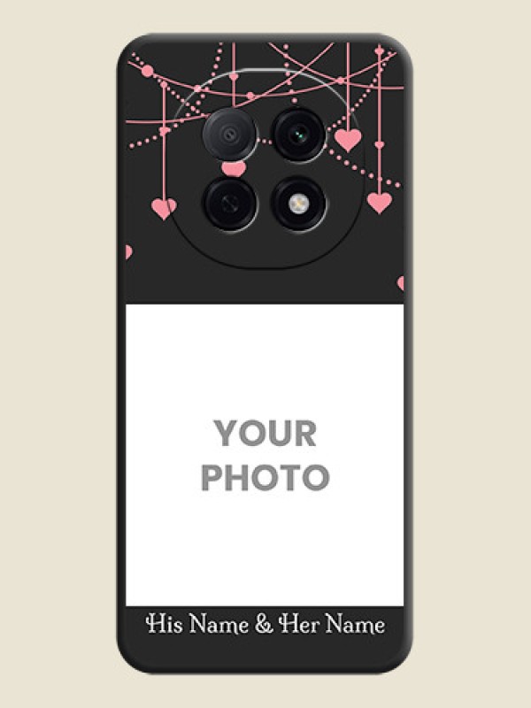 Custom Pink Love Hangings with Text On Space Black Custom Soft Matte Mobile Back Cover - Oppo F29 5G - alternate view