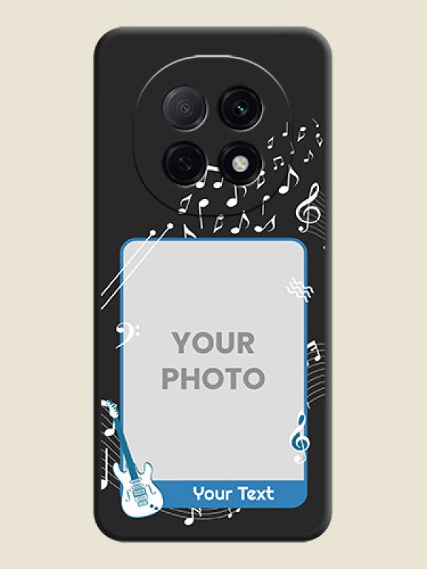 Custom Musical Theme Design with Text on Photo On Space Black Custom Soft Matte Mobile Back Cover - Oppo F29 5G - alternate view