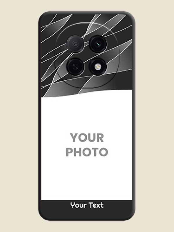 Custom Mixed Wave Lines on Photo On Space Black Custom Soft Matte Mobile Back Cover - Oppo F29 5G - alternate view