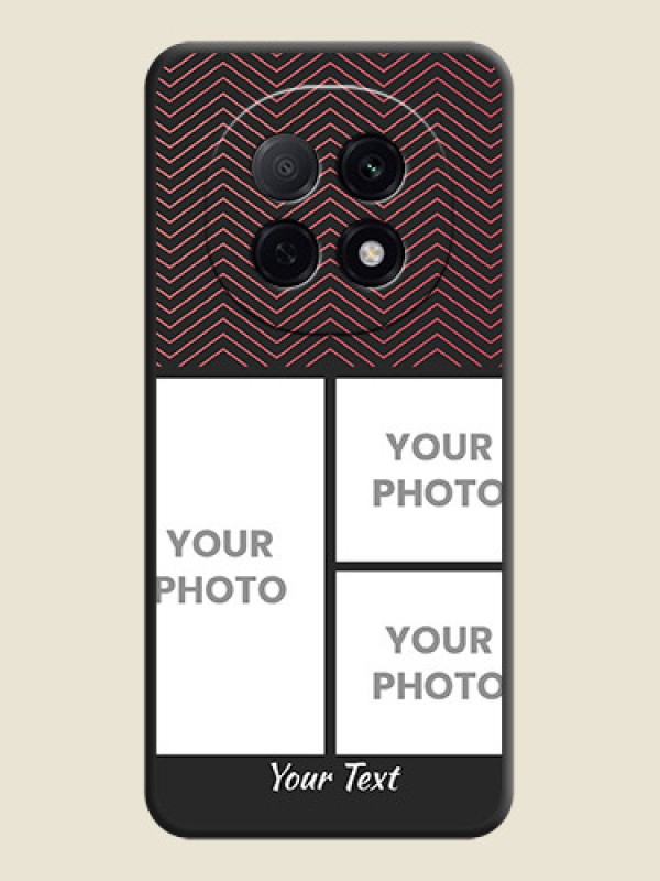 Custom Wave Pattern with 3 Image Holder On Space Black Custom Soft Matte Mobile Back Cover - Oppo F29 5G - alternate view