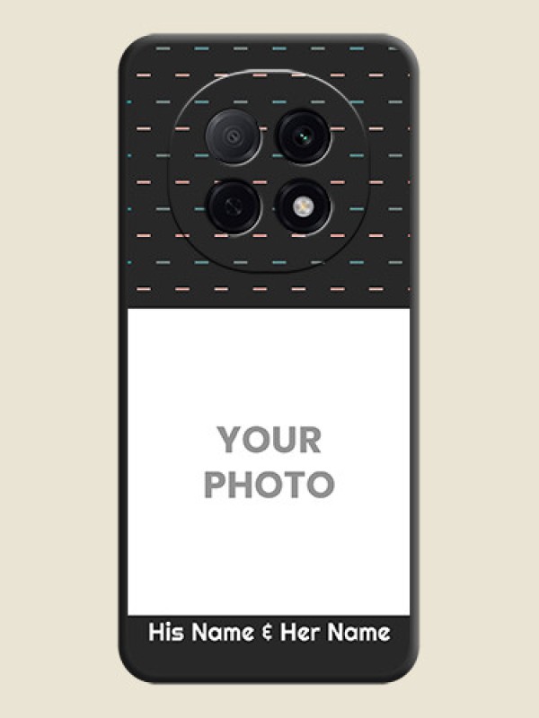 Custom Line Pattern Design with Text On Space Black Custom Soft Matte Mobile Back Cover - Oppo F29 5G - alternate view