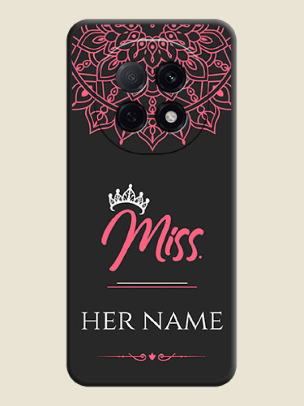 Custom Mrs Name with Floral Design On Space Black Custom Soft Matte Mobile Back Cover - Oppo F29 5G - alternate view