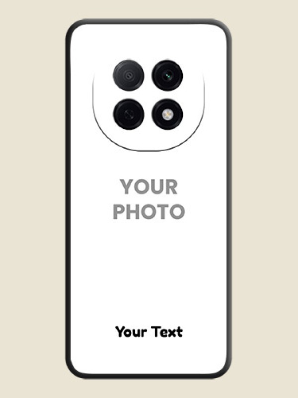 Custom Full Single Pic Upload With Text On Space Black Custom Soft Matte Mobile Back Cover - Oppo F29 5G - alternate view