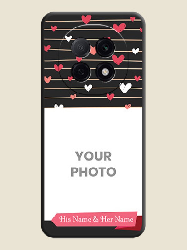 Custom Love Pattern with Name on Pink Ribbon on Photo On Space Black Custom Soft Matte Mobile Back Cover - Oppo F29 Pro 5G - alternate view