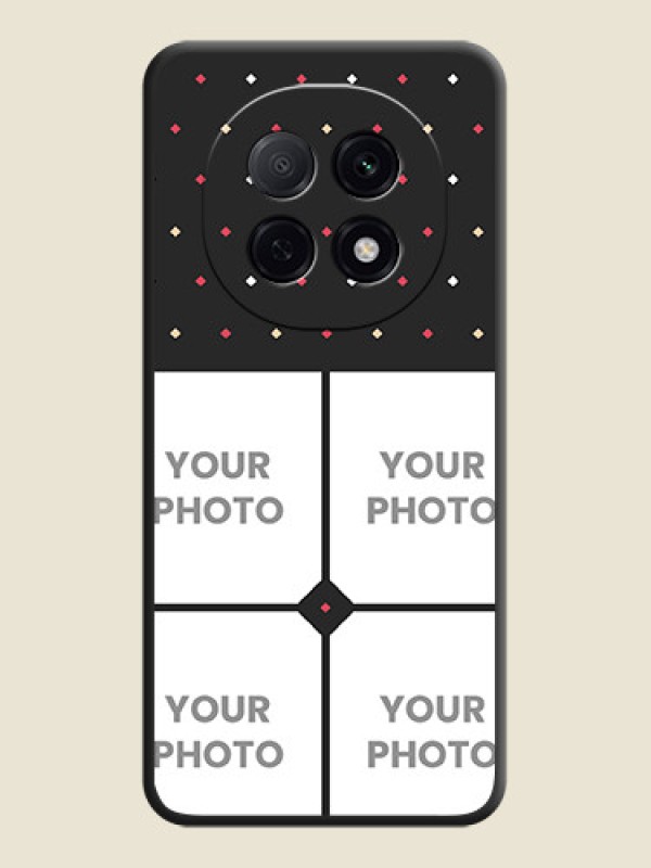 Custom Multicolor Dotted Pattern with 4 Image Holder On Space Black Custom Soft Matte Mobile Back Cover - Oppo F29 Pro 5G - alternate view