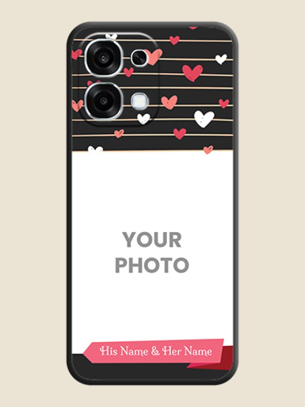 Custom Love Pattern with Name on Pink Ribbon on Photo On Space Black Custom Soft Matte Mobile Back Cover - Oppo F31 5G - alternate view