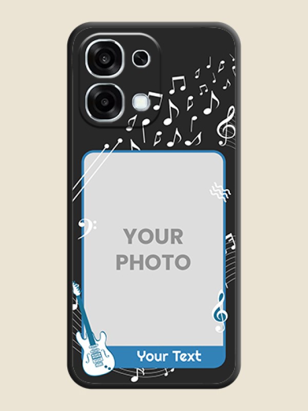 Custom Musical Theme Design with Text on Photo On Space Black Custom Soft Matte Mobile Back Cover - Oppo F31 5G - alternate view