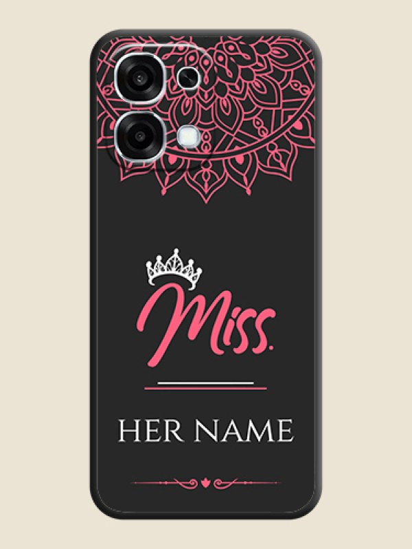 Custom Mrs Name with Floral Design On Space Black Custom Soft Matte Mobile Back Cover - Oppo F31 5G - alternate view