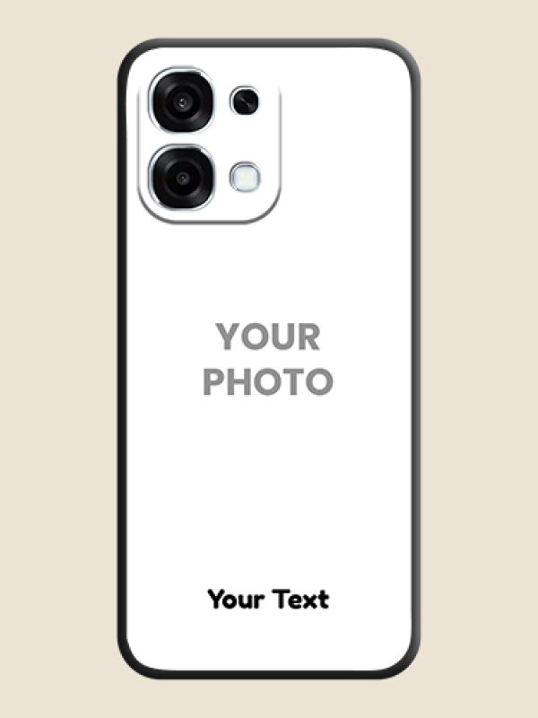 Custom Full Single Pic Upload With Text On Space Black Custom Soft Matte Mobile Back Cover - Oppo F31 5G - alternate view
