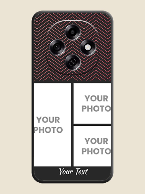 Custom Wave Pattern with 3 Image Holder On Space Black Custom Soft Matte Mobile Back Cover - Oppo F31 Pro 5G - alternate view