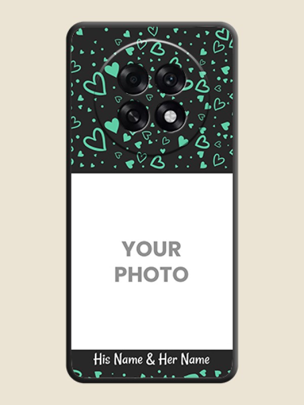 Custom Sea Green Indefinite Love Pattern on Photo On Space Black Custom Soft Matte Mobile Back Cover - Oppo F31 Pro Plus 5G - alternate view