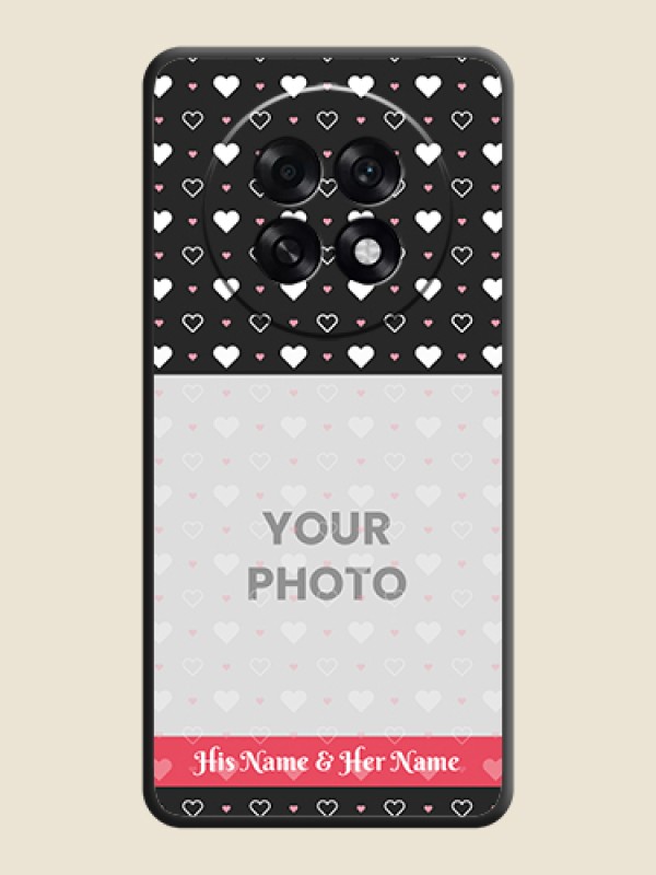 Custom White Color Love Symbols with Text Design on Photo On Space Black Custom Soft Matte Mobile Back Cover - Oppo F31 Pro Plus 5G - alternate view