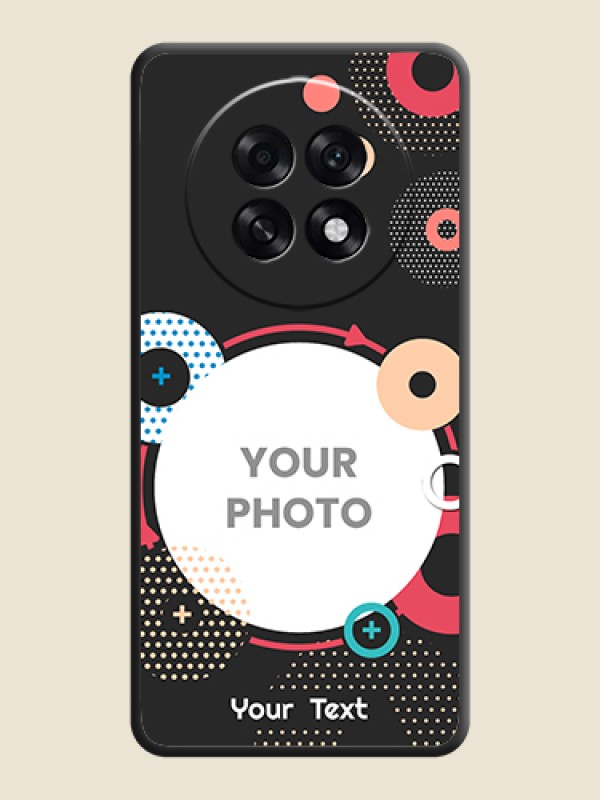 Custom Multicoloured Round Image On Space Black Custom Soft Matte Mobile Back Cover - Oppo F31 Pro Plus 5G - alternate view
