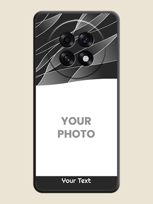 Custom Mixed Wave Lines on Photo On Space Black Custom Soft Matte Mobile Back Cover - Oppo F31 Pro Plus 5G - alternate view