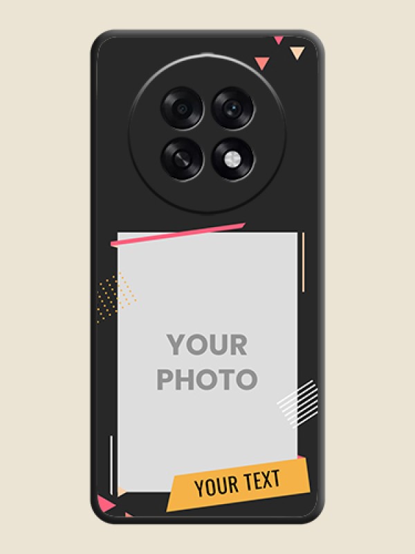 Custom Photo Frame with Triangle Small Dots on Photo On Space Black Custom Soft Matte Mobile Back Cover - Oppo F31 Pro Plus 5G - alternate view