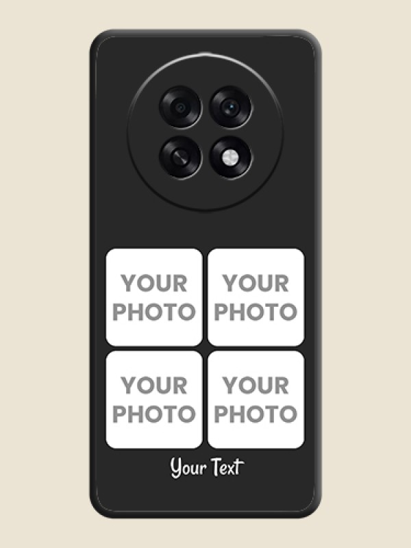 Custom Floral Art with 6 Image Holder on Photo On Space Black Custom Soft Matte Mobile Back Cover - Oppo F31 Pro Plus 5G - alternate view