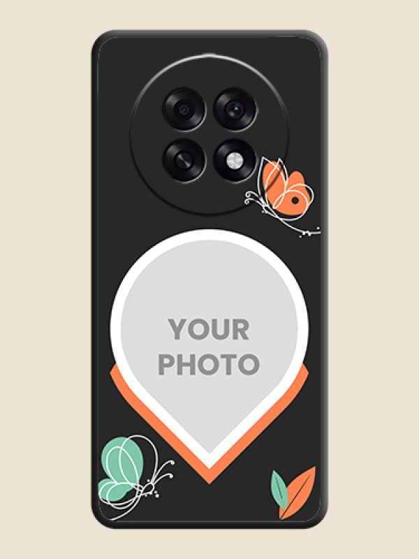 Custom Upload Pic With Simple Butterly Design On Space Black Custom Soft Matte Mobile Back Cover - Oppo F31 Pro Plus 5G - alternate view