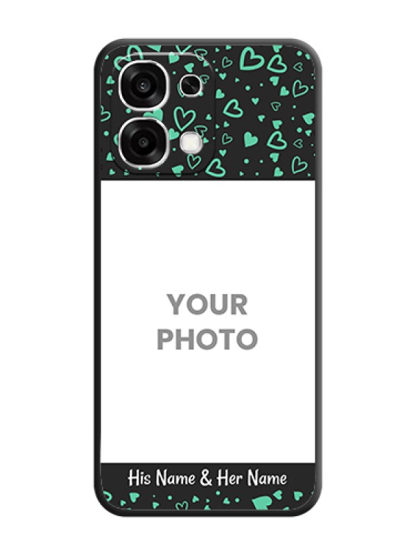 Custom Sea Green Indefinite Love Pattern on Photo On Space Black Custom Soft Matte Mobile Back Cover - Oppo F33 5G - alternate view