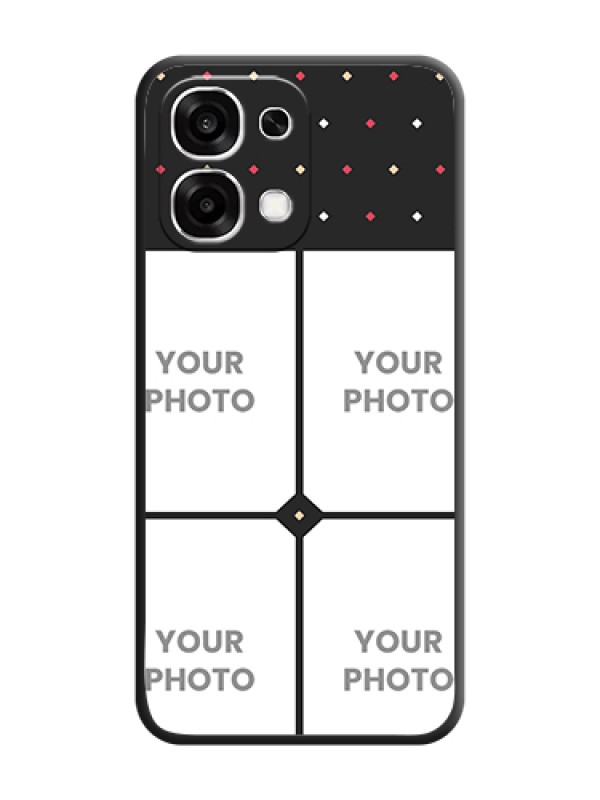 Custom Multicolor Dotted Pattern with 4 Image Holder On Space Black Custom Soft Matte Mobile Back Cover - Oppo F33 5G - alternate view