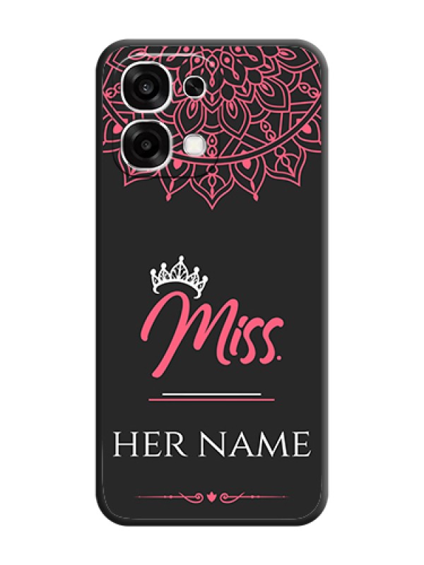 Custom Mrs Name with Floral Design On Space Black Custom Soft Matte Mobile Back Cover - Oppo F33 5G - alternate view