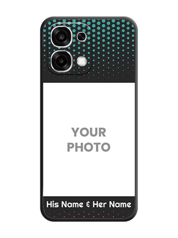 Custom Faded Dots with Grunge Photo Frame and Text On Space Black Custom Soft Matte Mobile Back Cover - Oppo F33 5G - alternate view