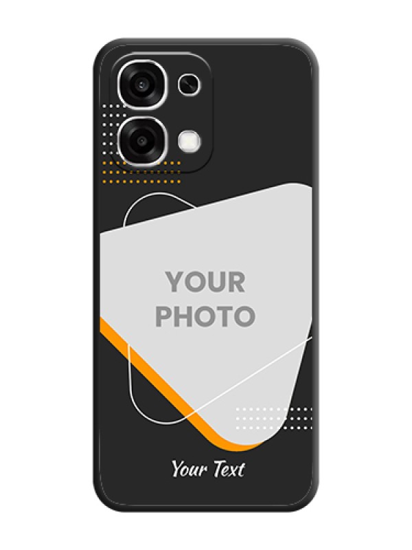 Custom Yellow Triangle on Photo On Space Black Custom Soft Matte Mobile Back Cover - Oppo F33 5G - alternate view