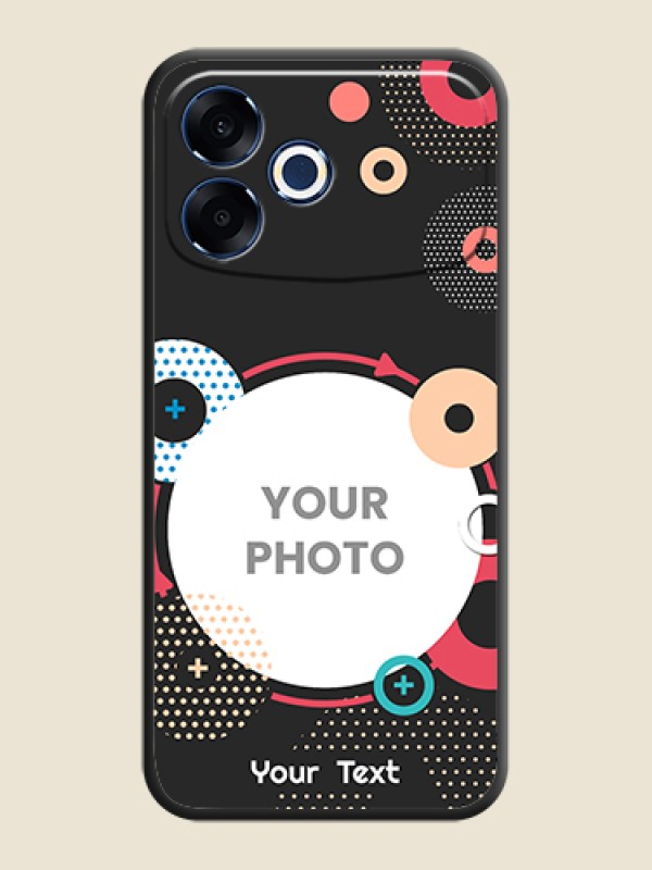 Custom Multicoloured Round Image On Space Black Custom Soft Matte Mobile Back Cover - Oppo F33 Pro 5G - alternate view