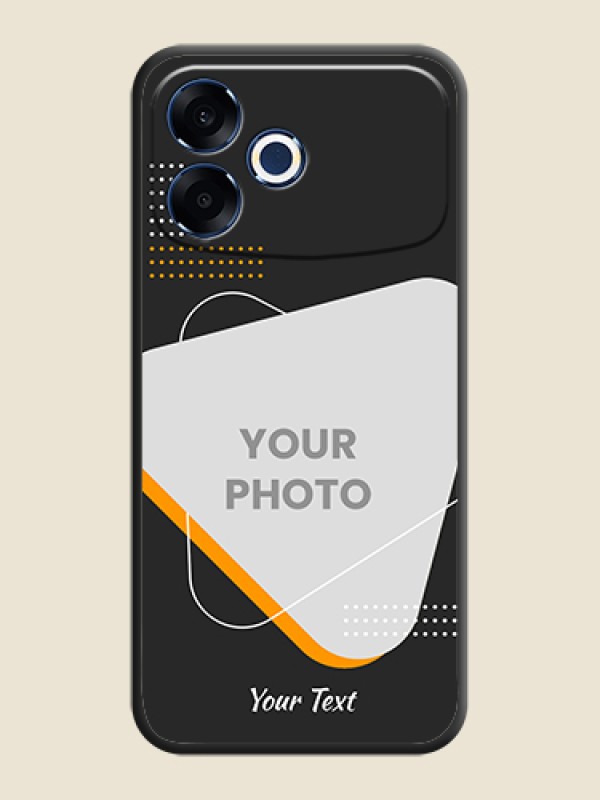 Custom Yellow Triangle on Photo On Space Black Custom Soft Matte Mobile Back Cover - Oppo F33 Pro 5G - alternate view