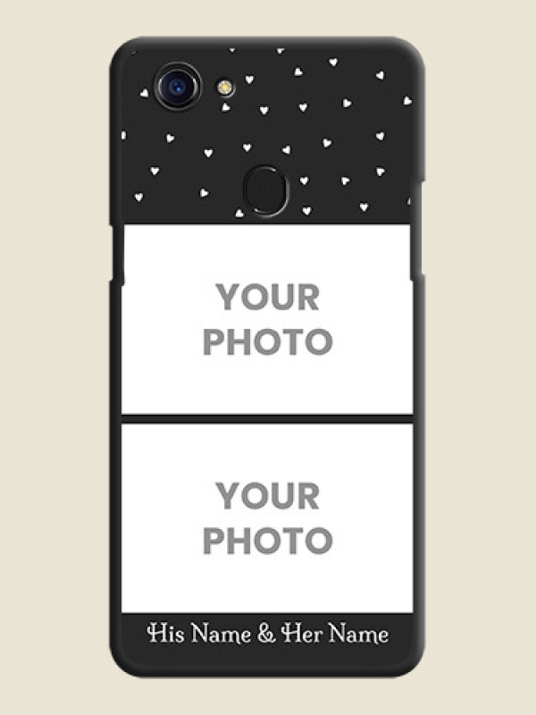 Custom Miniature Love Symbols with Name on Space Black Custom Soft Matte Back Cover - Oppo F5 - alternate view