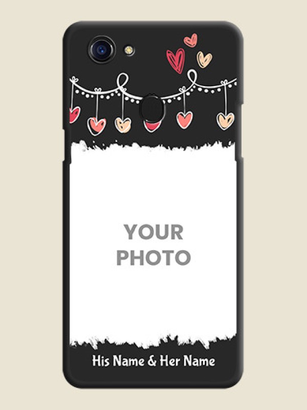 Custom Pink Love Hangings with Name on Space Black Custom Soft Matte Phone Cases - Oppo F5 - alternate view