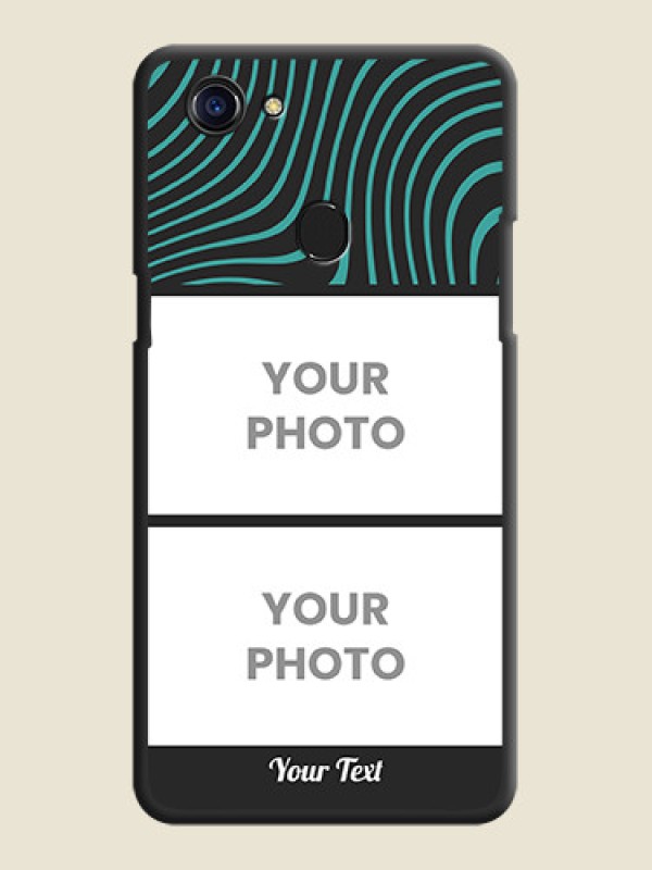 Custom Wave Pattern with 2 Image Holder on Space Black Personalized Soft Matte Phone Covers - Oppo F5 - alternate view