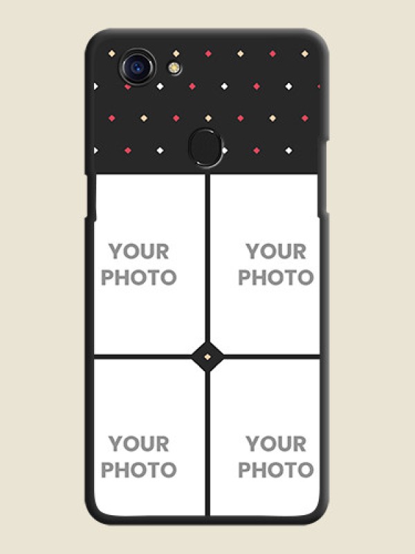 Custom Multicolor Dotted Pattern with 4 Image Holder on Space Black Custom Soft Matte Phone Cases - Oppo F5 - alternate view