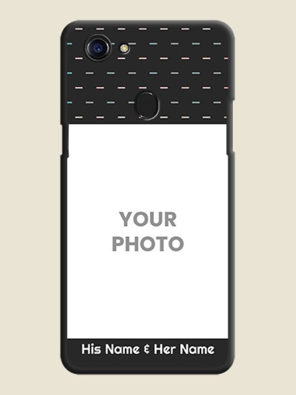 Custom Line Pattern Design with Text on Space Black Custom Soft Matte Phone Back Cover - Oppo F5 - alternate view