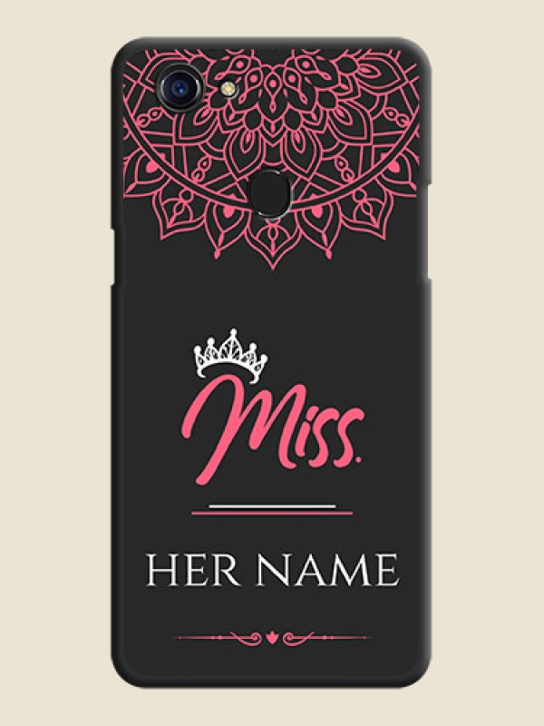 Custom Mrs Name with Floral Design on Space Black Personalized Soft Matte Phone Covers - Oppo F5 - alternate view
