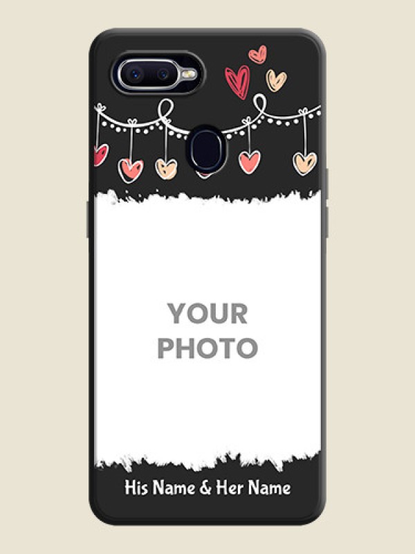 Custom Pink Love Hangings with Name on Space Black Custom Soft Matte Phone Cases - Oppo F9 Pro - alternate view