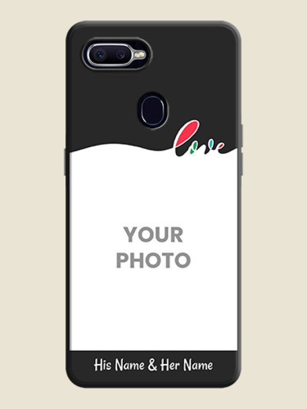 Custom Fall in Love Pattern with Picture - Photo on Space Black Soft Matte Mobile Case - Oppo F9 Pro - alternate view