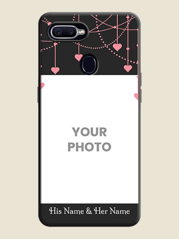 Custom Pink Love Hangings with Text on Space Black Custom Soft Matte Back Cover - Oppo F9 Pro - alternate view