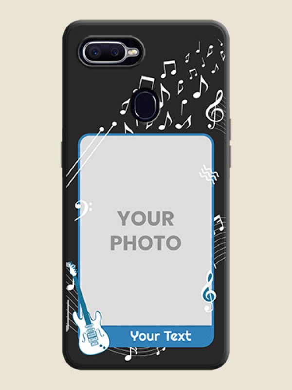 Custom Musical Theme Design with Text - Photo on Space Black Soft Matte Mobile Case - Oppo F9 Pro - alternate view