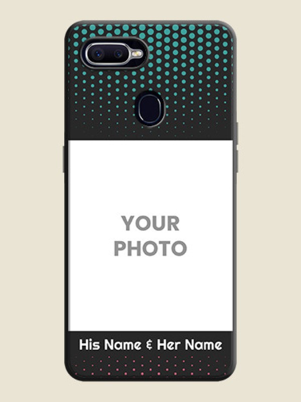 Custom Faded Dots with Grunge Photo Frame and Text on Space Black Custom Soft Matte Phone Cases - Oppo F9 Pro - alternate view