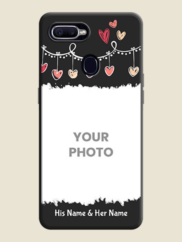 Custom Pink Love Hangings with Name on Space Black Custom Soft Matte Phone Cases - Oppo F9 - alternate view