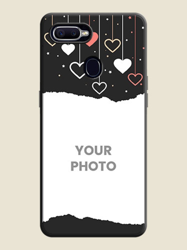 Custom Love Hangings with Splash Wave Picture on Space Black Custom Soft Matte Phone Back Cover - Oppo F9 - alternate view