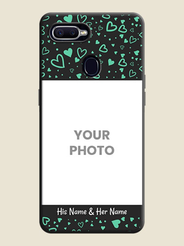 Custom Sea Green Indefinite Love Pattern - Photo on Space Black Soft Matte Mobile Cover - Oppo F9 - alternate view