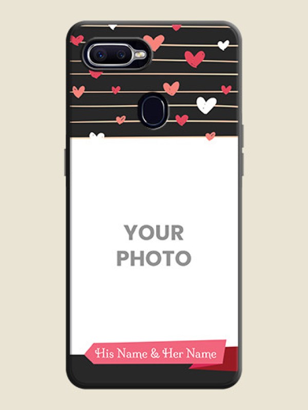 Custom Love Pattern with Name on Pink Ribbon  - Photo on Space Black Soft Matte Back Cover - Oppo F9 - alternate view