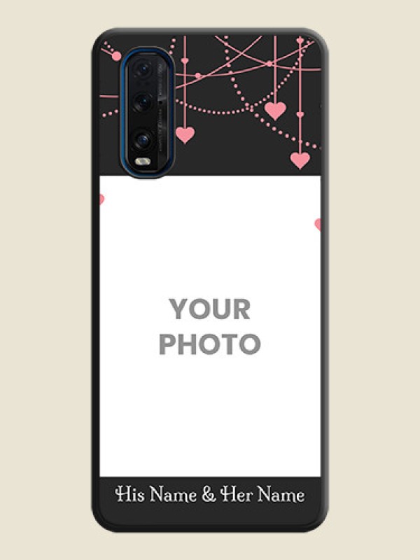 Custom Pink Love Hangings with Text on Space Black Custom Soft Matte Back Cover - Oppo Find X2 - alternate view