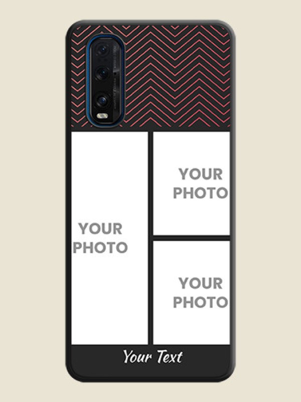 Custom Wave Pattern with 3 Image Holder on Space Black Custom Soft Matte Back Cover - Oppo Find X2 - alternate view