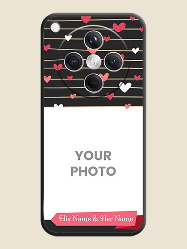 Custom Love Pattern with Name on Pink Ribbon on Photo On Space Black Custom Soft Matte Mobile Back Cover - Oppo Find X8 5G - alternate view